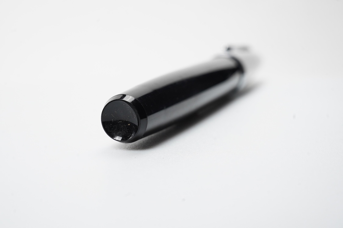 A rare Montblanc high top fountain pen in brown and black marble barrel with black cap